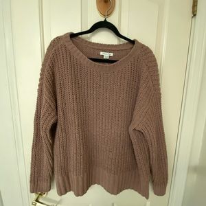 NEW: Brown Knit American Eagle Over Sized Sweater Size XS - Super Soft and Cozy